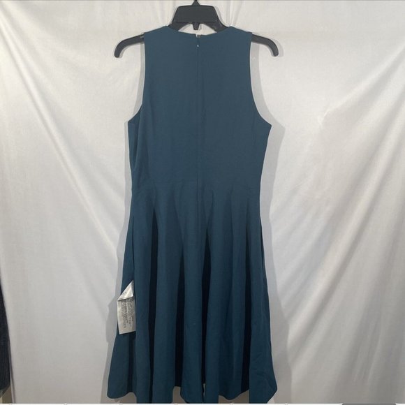 NWT $182 Dress the Population [ Large ] Catalina Fit & Flare Dress Peacock #Q292 - Picture 9 of 13